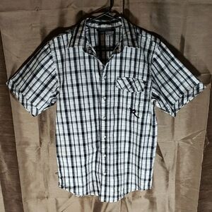 Rocawear Black and White Casual Button Down Shirt